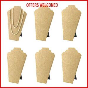 6-Pack Jewelry Display Stands, 12.5 Inch Necklace Organizer, Linen Material